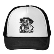 Antique Calligraphy Lettering Masonic Letter B Trucker Hats