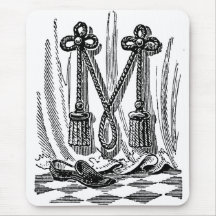Antique Calligraphy Masonic Symbols Letter M Mouse Pad