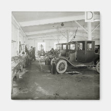 Antique Car Repair Garage, early 1900s Fridge Magnets