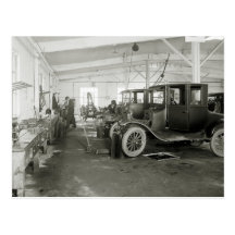 Antique Car Repair Garage, early 1900s Postcards