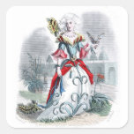 Antique Carnation Flower Maiden Grandville Square Stickers