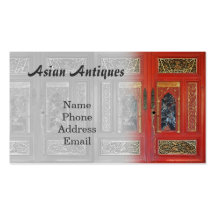 Antique Chinese Red Wardrobe Business Cards