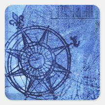 Antique compass rose sticker