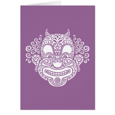 Antique Devil Clown Greeting Card by kbilltv