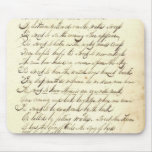 Antique Ephemera Cursive Calligraphy Script Poetry Mouse Pad