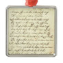 Antique Ephemera Cursive Calligraphy Script Poetry Christmas Ornament