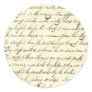 Antique Ephemera Cursive Calligraphy Script Poetry Round Sticker