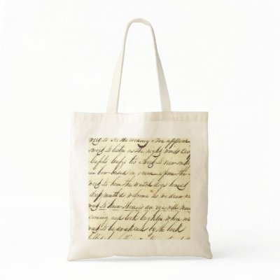 Antique Ephemera Cursive Calligraphy Script Sample Tote Bag by nyamomo
