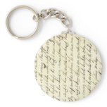 Antique Ephemera Cursive Calligraphy Script Sample keychains