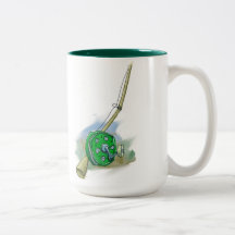 Antique Fishing Reel Illustration Mug