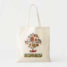 antique flower tote bag