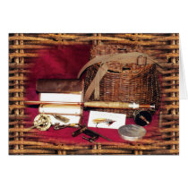 Antique Fly Fishing Equipment Card