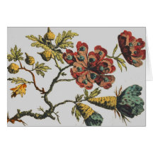 antique french flower card