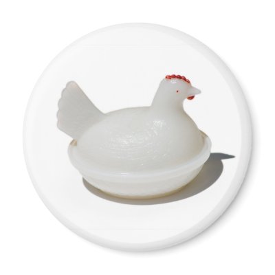Antique Glass Chicken Magnet by bluerabbit
