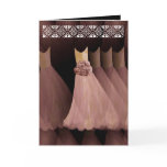 ANTIQUE GOLD Bridesmaid Invitation with Lace Trim Greeting Cards