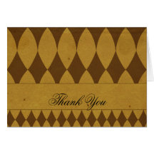 Antique Gold Diamond Harlequin Pattern Thank You Cards