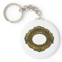 Antique Gold Picture Frame Key Chains