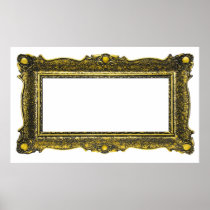 Antique Gold Picture Frame Posters