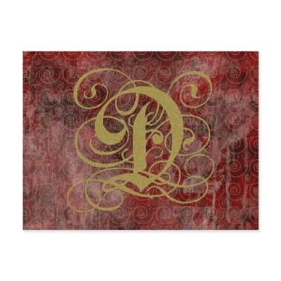 Antique Goth Syle Monogrammed Cards, Letter D Post Cards by naturetees
