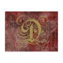 Antique Goth Syle Monogrammed Cards, Letter D postcards