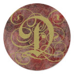 Antique Goth Syle Monogrammed Cards, Letter D Stickers