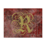 Antique Goth Syle Monogrammed Cards, Letter R Postcard