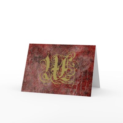 Antique Goth Syle Monogrammed Cards, Letter W by naturetees