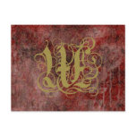 Antique Goth Syle Monogrammed Cards, Letter W Postcards