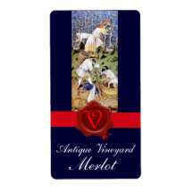 ANTIQUE GRAPE VINEYARD HARVEST WAX SEAL MONOGRAM PERSONALIZED SHIPPING LABELS