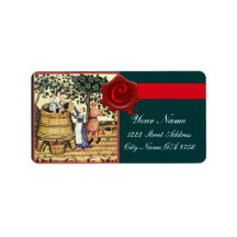 ANTIQUE GRAPE VINEYARD HARVEST WAX SEAL MONOGRAM LABELS