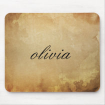 Antique grunge vintage parchment NAME mousepad