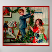 Antique Illustration Christmas Poster