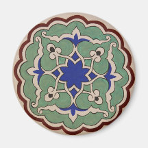 Antique Islamic Tile Design Fridge Magnet