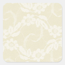 Antique Ivory Country Western Lace Wedding Seals Stickers