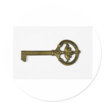 antique key stickers