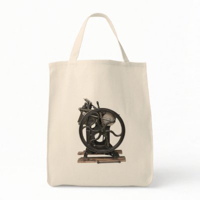 antique letterpress from 1901 grocery tote bag by alicing