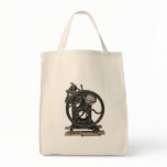 antique letterpress from 1901 grocery tote bag