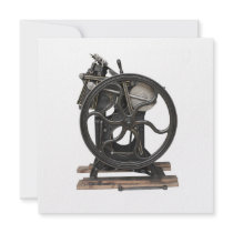 antique letterpress from 1901 square invitation