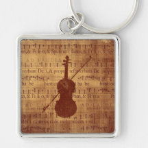 Antique look Violin Key Chain