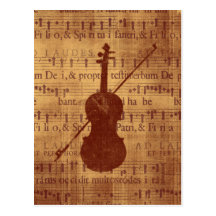 Antique look Violin Postcards