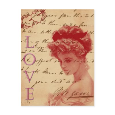 Antique Love Letter Post Card by rosaamarilla
