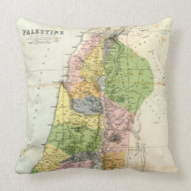 Antique Map - Biblical Palestine Throw Pillows