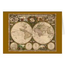 ANTIQUE MAP CARD