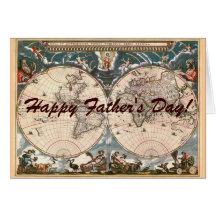 ANTIQUE MAP Father's Day Card