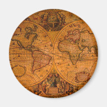 ANTIQUE MAP FRIDGE MAGNET