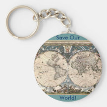 ANTIQUE MAP KEY CHAIN