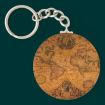 ANTIQUE MAP keychains