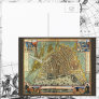 Antique Map of Amsterdam, Netherlands, Holland Post Card