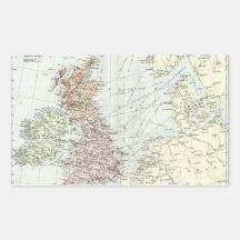 Antique map of British Isles and Surrounding Seas Sticker