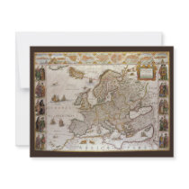 Antique Map of Europe, c1617 by Willem Jansz Blaeu Custom Announcement